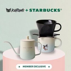 Starbucks Kuromi Green Teapot with Black Dripper